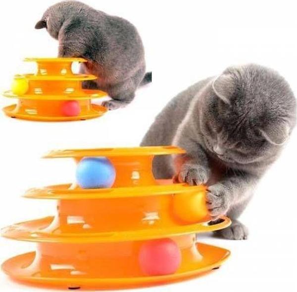 Miapet Tower of Tracks Toplu Yuvarlak Kedi Oyuncağı 24 x 13 Cm Turuncu - Image 1