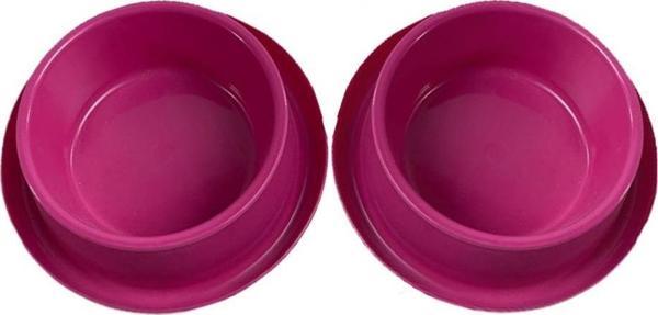 Miapet 2'li Kedi-Köpek Plastik Mama Ve Su Kabı Seti 400 Ml Violet - Image 1
