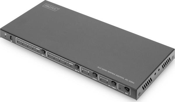 Digitus 4x2 HDMI Matrix Switch, 4K/60Hz Scaler özelliği, EDID, ARC, HDCP 2.2, 18 Gbps - Image 1