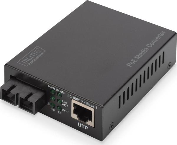DIGITUS Gigabit Ethernet PoE+ Media Converter, Singlemode 802.3at, 30W, SC connector, up to 20km - Image 1
