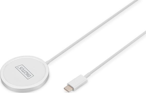 Digitus Kablosuz Şarj Pad/Altlık, Mıknatıslı, 15W, MagSafe uyumlu Wireless charging - Image 1