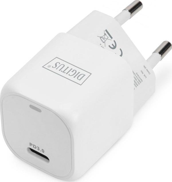 Digitus USB-C™ Mini Şarj Adaptörü, 20W, PD 3.0, beyaz renk USB-C™ Mini Charging Ada - Image 1