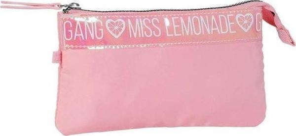 FLAT PENCIL CASE HOLO POCKET PINK - Image 1