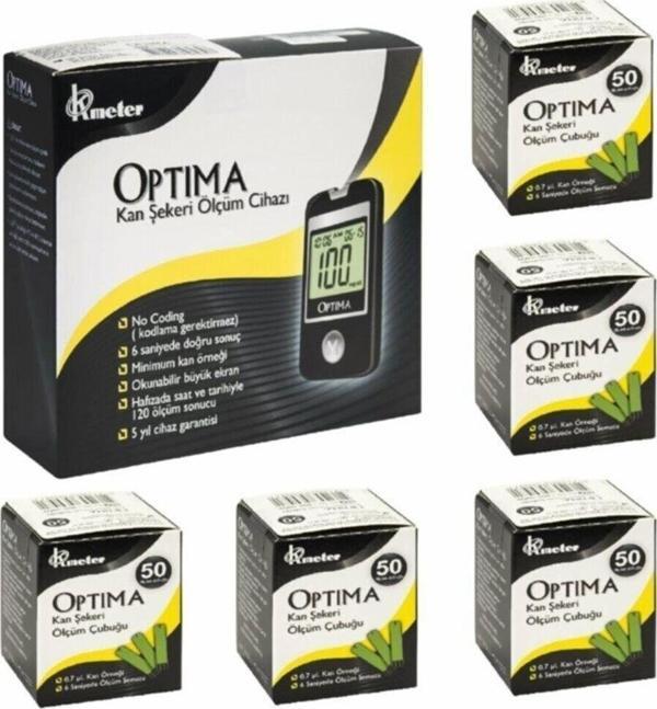 Optima Seker Ölçüm Cihazı+250 Strip 5 Kutu - Image 1