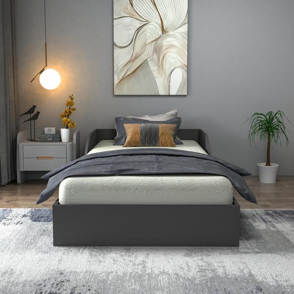 Arnetti Oya 90x190 Ölçülerinde Yatak Uyumlu Tek Kişilik Karyola, Antrasit - Oya - Image 1