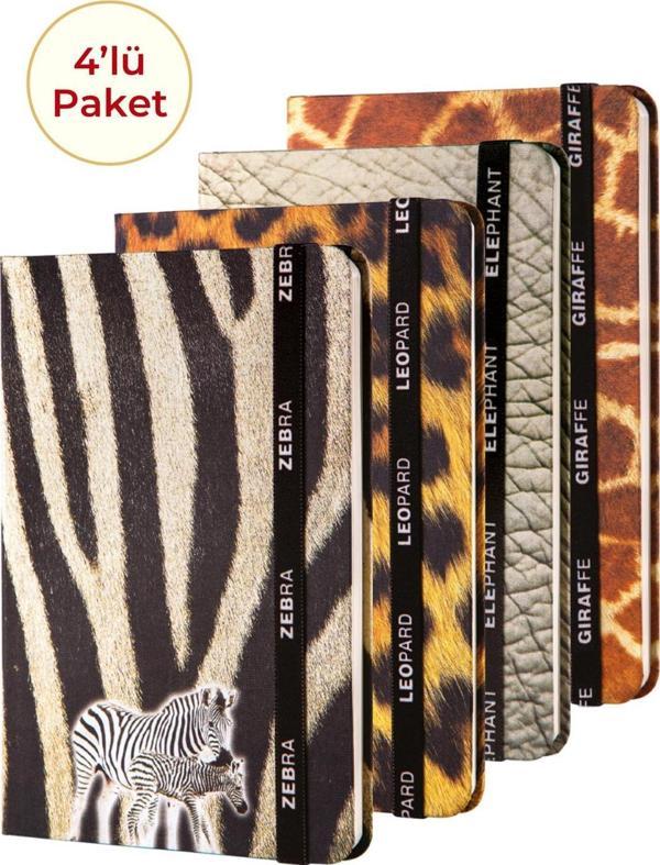 4'lü Defter Seti Kumaş Defter Çizgili 13X21 - Image 1