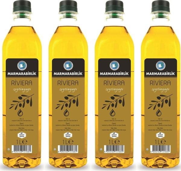 Marmarabirlik Riviera Zeytinyağı 1 lt Pet Şişe x 4 Adet - Image 1