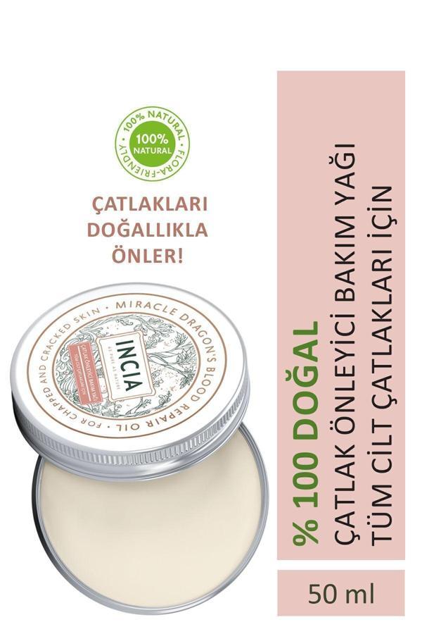 INCIA %100 Doğal Çatlak Önleyici Yağ Tüm Cilt Çatlakları İçin Organik Dirsek Topuk Vegan 50 ml - Image 1