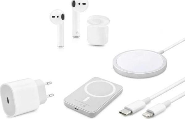 Ebotek Sbz Apple İphone Tam Takım Set 5 Parça Bluetooth Kulaklık + Magsafe Şarj Seti + 20W Yeni Nesil Şarj Aleti Seti - Image 1