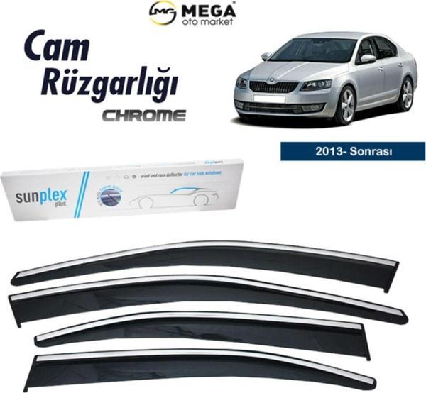 Skoda Octavia 2013- Sonrası Krom Cam Rüzgarlığı - Image 1