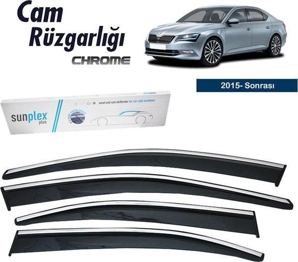 Skoda SuperB Sunplex Krom Cam Rüzgarlığı 2015 ve Sonrası - Image 1