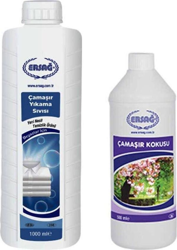 Ersağ Beyazlar İçin Çamaşır Yıkama Sıvısı 1000 Ml + Çamaşır Kokusu 500 Ml - Image 1