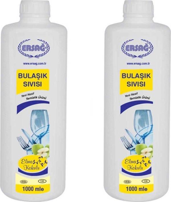 Ersağ Elma Kokulu Bulaşık Sıvısı 1000 Ml. * 2 Adet - Image 1