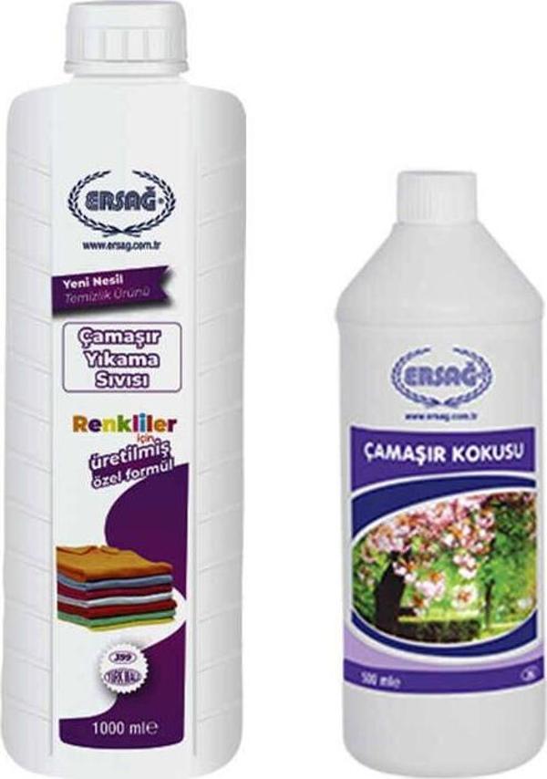 Ersağ Renkliler İçin Çamaşır Yıkama Sıvısı 1000 Ml + Çamaşır Kokusu 500 Ml - Image 1