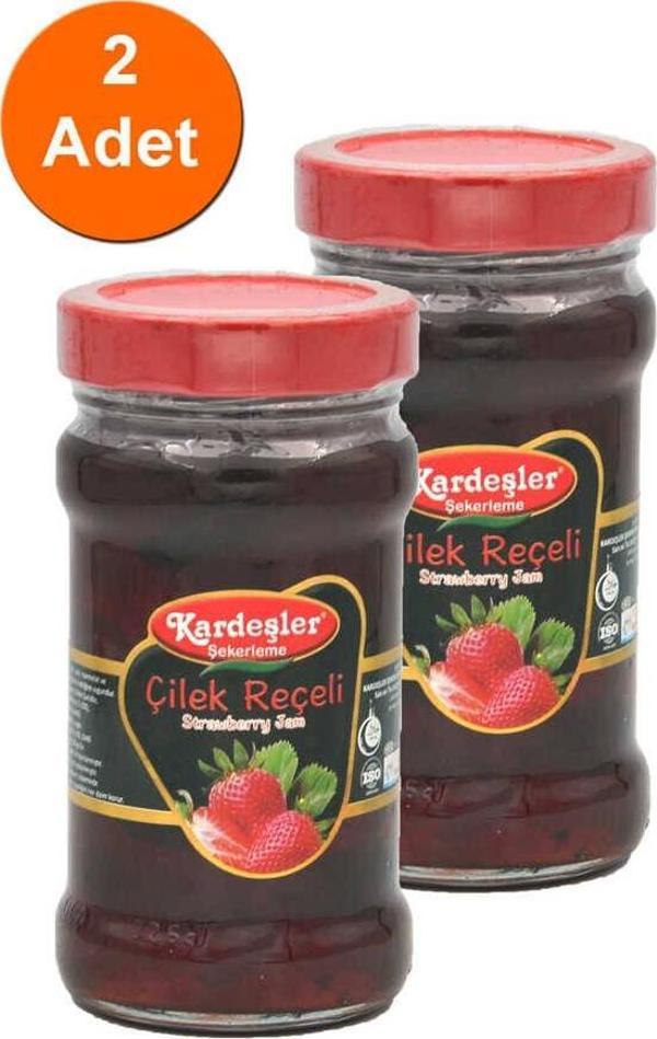 Kardeşler Şekerleme Çilek Reçeli Cam Kavanoz 380 G x 2 Adet - Image 1