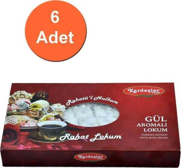 Kardeşler Şekerleme Gül Aromalı Hediyelik Lokum 700 G x 6 Adet - Image 1