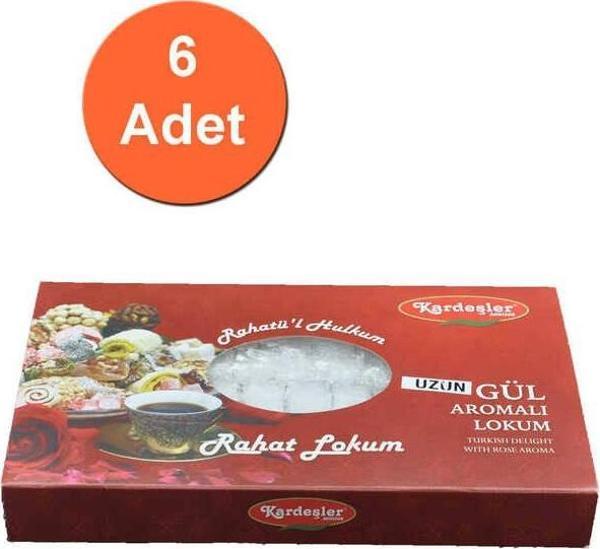 Kardeşler Şekerleme Gül Aromalı Uzun Hediyelik Lokum 700 G x 6 Adet - Image 1