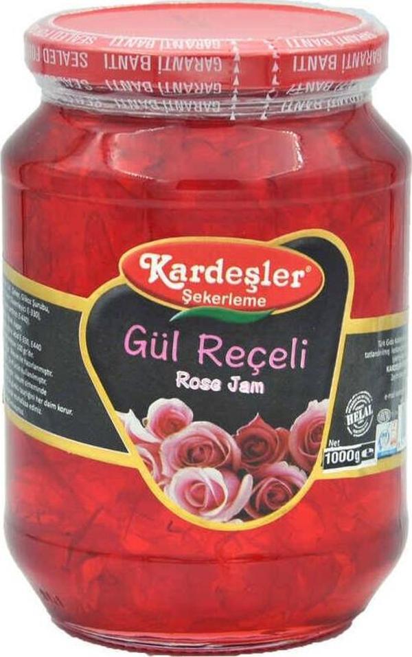 Kardeşler Şekerleme Gül Reçeli Cam Kavanoz 1000 G - Image 1
