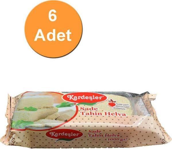 Kardeşler Şekerleme Sade Tahin Helva 1 KG x 6 Adet - Image 1