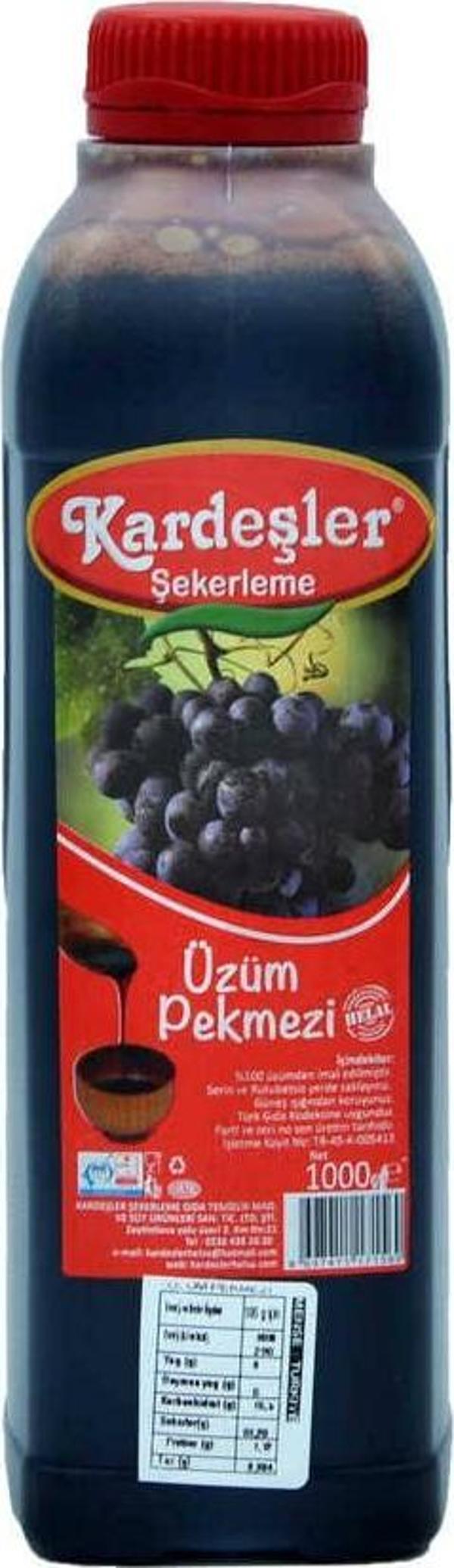 Kardeşler Şekerleme Üzüm Pekmezi (%100 Üzüm) Bidon 1000 G - Image 1