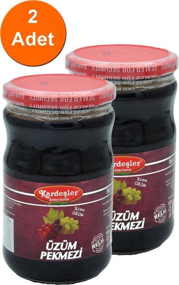 Kardeşler Şekerleme Üzüm Pekmezi (%100 Üzüm) Cam Kavanoz 600 G x 2 Adet - Image 1