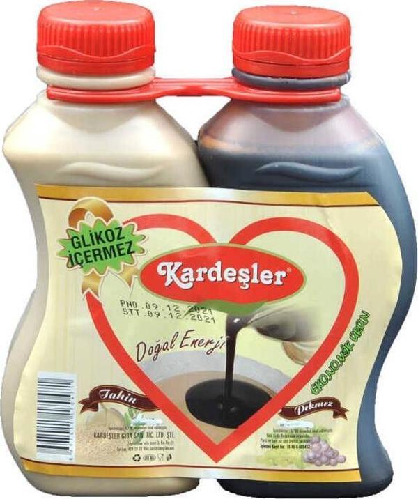 Kardeşler Şekerleme Üzüm Pekmezi 500 G + Tahin 400 G  (Tahin Pekmez İkili Set) - Image 1