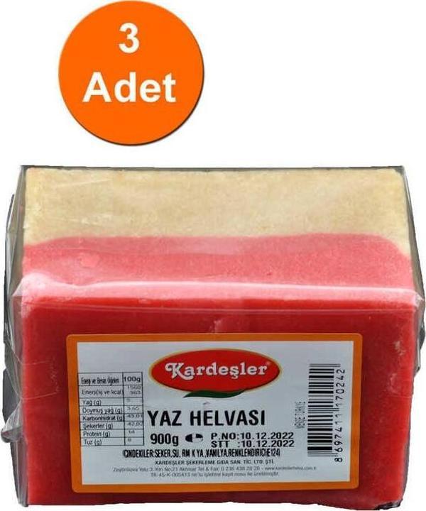 Kardeşler Şekerleme Yaz Helvası 900 G x 3 Adet - Image 1