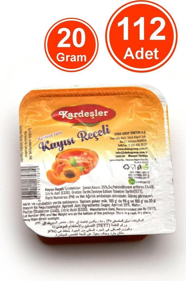 Kardeşler Şekerleme Kayısı Reçeli Piknik Kahvaltılık 20 G x 112 Adet - Image 1