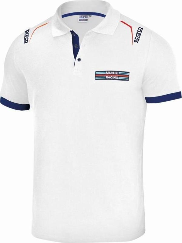 SPARCO MARTİNİ RACİNG POLO EMBROIDERIES BEYAZ T-SHİRT  XL  BEDEN - Image 1