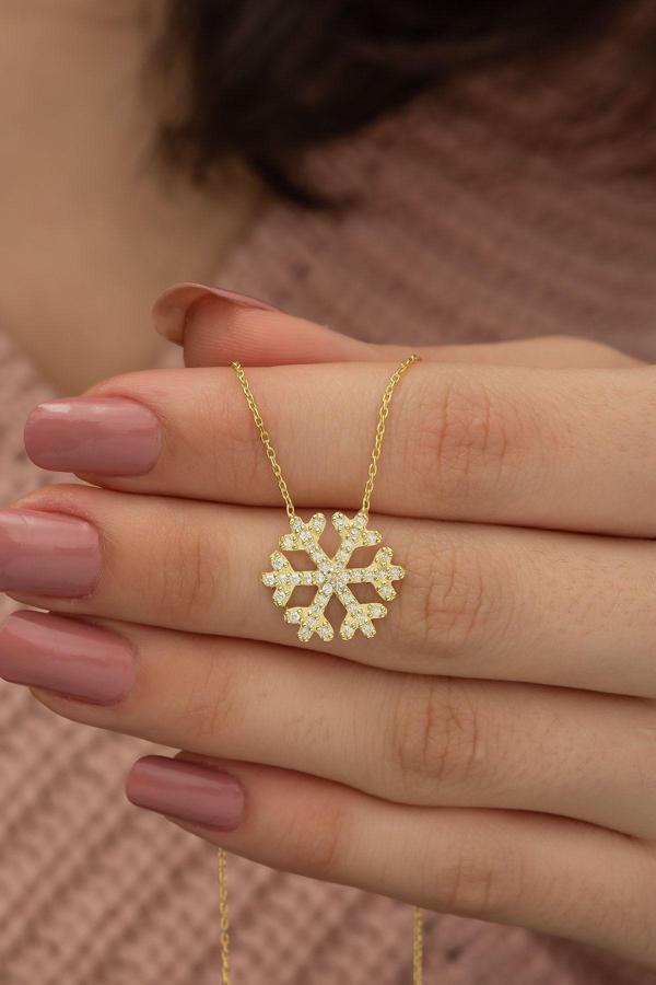 925 Ayar Gold Kartanesi Kadın Gümüş Kolye - Image 1