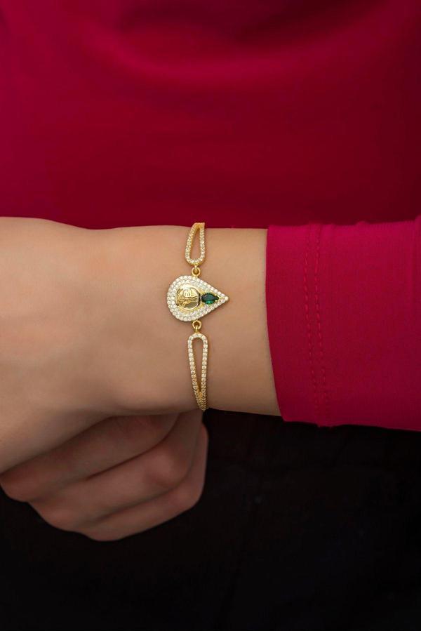 925 Ayar Gümüş Kelepçe Model Osmanlı Tuğralı Bileklik - Image 1