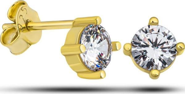 925 Ayar Gümüş Pırlanta Montür 5 mm Tektaş Küpe - Image 1