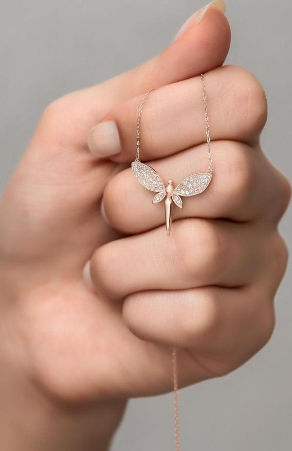 925 Ayar Gümüş Zirkon Taşlı Peri Kolye - Image 1