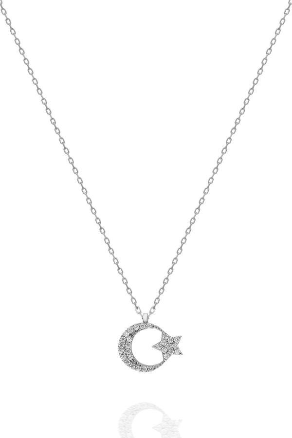 925 Ayar Minik Ayyıldız Kolye Kadın Gümüş Kolye  - Image 1