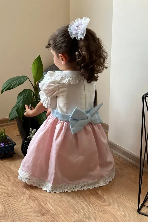 Yazlık Elbise Kısa Kollu Tüllü Tütü Astarlı Kız Çocuk Elbise Bebek Giyim Kız Bebek Elbise ELBYSATEN - Image 1