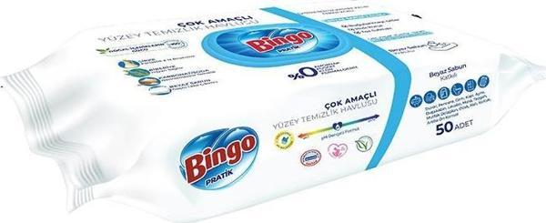 Bingo Yüzey Temizleme Havlusu 50'li Beyaz Sabun - Image 1