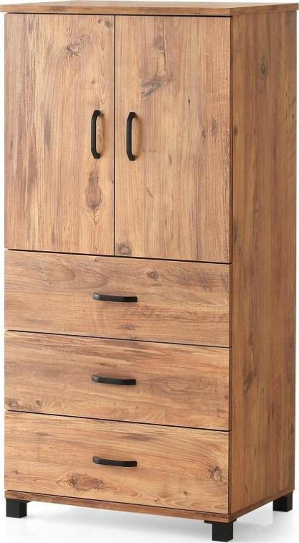 Sivas Gözde Mobilya Çok Amaçlı Dolaplı Şifonyer 3 Çekmeceli Kapaklı 60x44x127 cm - Image 1