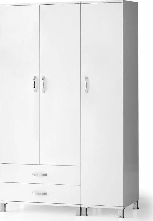 Sivas Gözde Mobilya Genç Odası 3 Kapılı 2 Çekmeceli Gardırop Elbise Dolabı 119x46x189 cm - Image 1
