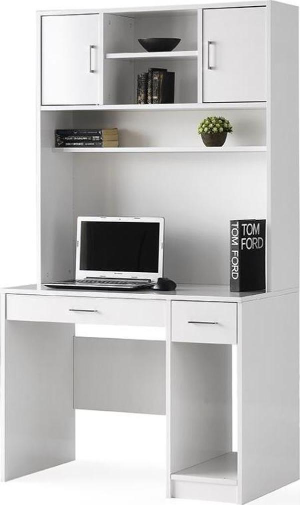 Sivas Gözde Mobilya Kitaplıklı Dolaplı Çalışma Masası 100x184x60 cm - Image 1