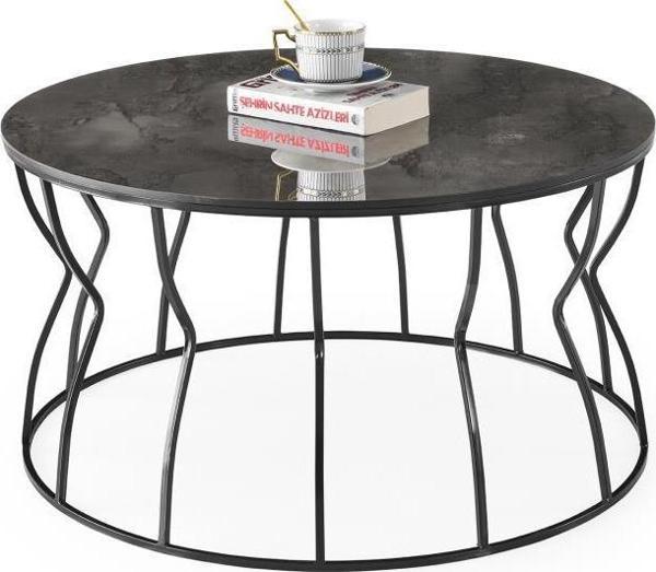 Sivas Gözde Mobilya Lale Metal Orta Sehpa 80x43 cm - Image 1