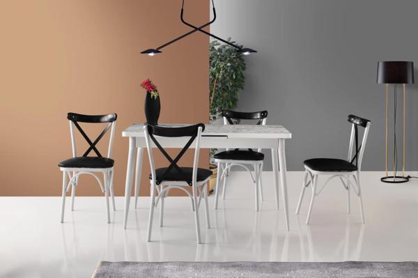 Sivas Gözde Mobilya Lima Bahar Mutfak Masa Sandalye Takımı 70x120 - Image 1