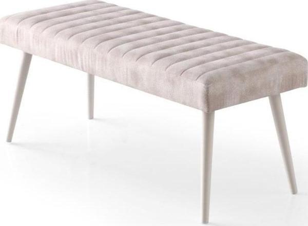 Sivas Gözde Mobilya Mutfak Bank Bench Oturma Markiz 110 cm Krem Kumaş - Image 1