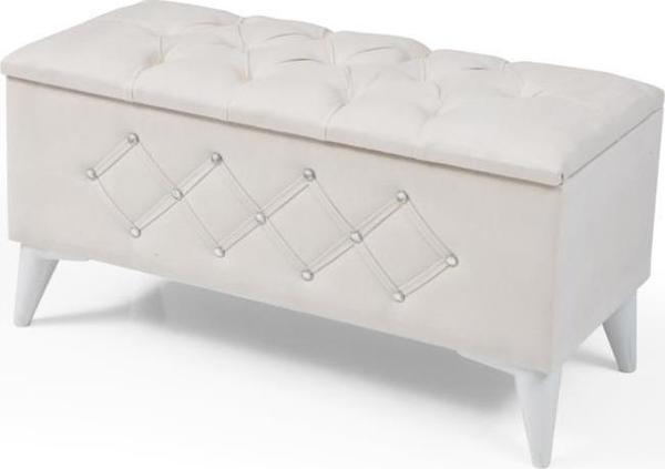 Sivas Gözde Mobilya Sandıklı Puf Kapitone Ayak Ucu Oturma Markiz 110 cm - Image 1
