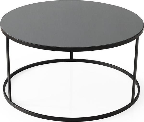 Sivas Gözde Mobilya Sedef Ayna Camlı Metal Orta Sehpa 80x40 cm - Image 1
