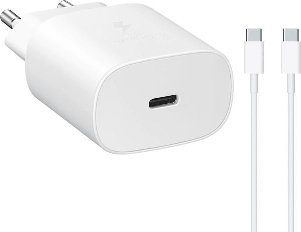 Samsung Galaxy M14 5G İle Uyumlu TA800N 25W Şarj Aleti 5A 65W Type-C to Type-C 2Metre Kablolu Beyaz - Image 1