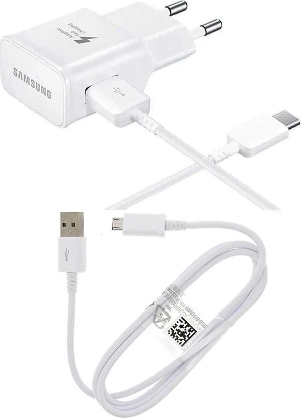 Samsung Redmi 13C İle Uyumlu TA20 Micro & Type-C Kablolu 15W Hızlı Şarj Aleti Beyaz (Samsung Türkiye Garantili) - Image 1