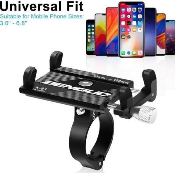 FORTE GT 2084-4 Ayarlı Alüminyum Alaşımlı Kauçuk Bisiklet Gidon Telefon Tutacağı - Image 1