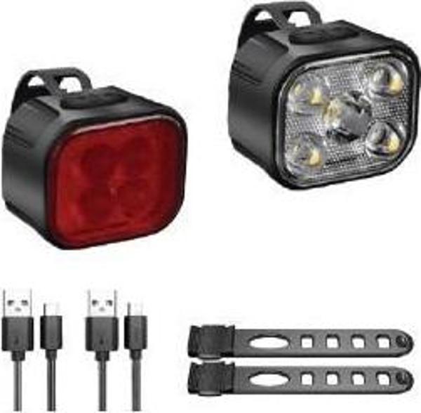 Forte Gt 6167 Bisiklet Ön-Arka Far USB Şarjlı Stop Lambası Aydınlatma Işık Seti Ön Arka Far Seti - Image 1