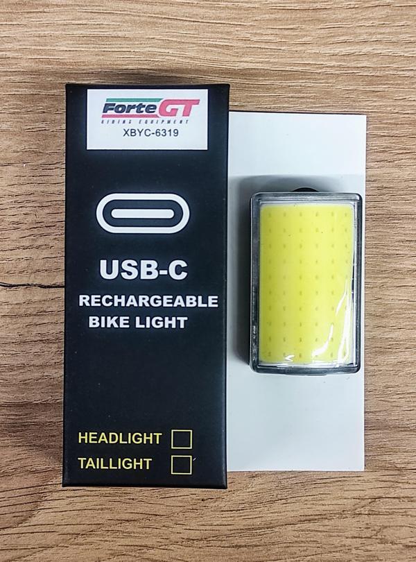 Forte Gt 6319 Bisiklet Ön Işık 250 Lümen Lityum Pilli Usb Şarjlı Yüksek Güçlü Far Beyaz - Image 1