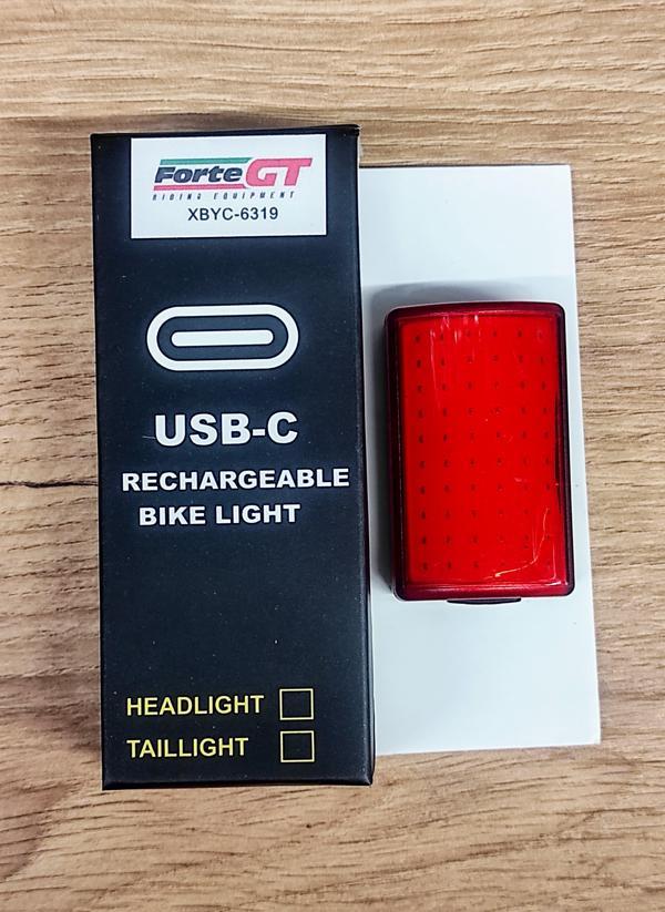 Forte GT 6319 Bisiklet Ön Işık 250 Lümen Lityum Pilli Usb Şarjlı Yüksek Güçlü Far Kırmızı - Image 1
